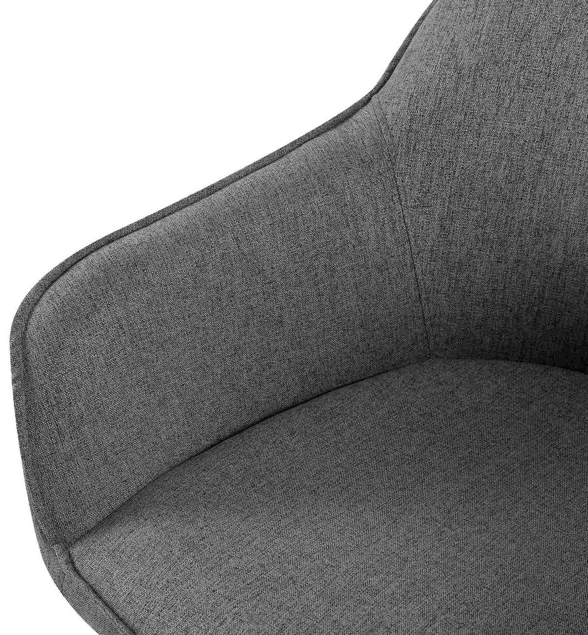 ARMLEHNENSTUHL Stoff dunkelgrau - Dunkelgrau/Schwarz, Textil/Metall (60/84/60cm) - CLP