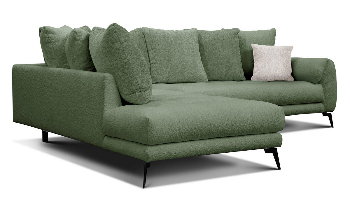 ECKSOFA CALME 5-Sitzer, olive - Olivgrün, Holz/Textil (294/229cm) - Courtois Laville