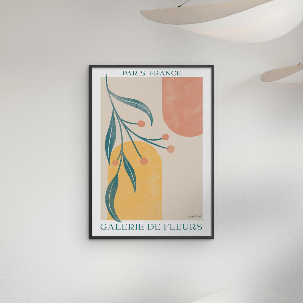 POSTER mit Rahmen Wild Apple - Botanical Poster III - Multicolor/Schwarz, Holz/Papier (70/100cm) - Poster&Frame