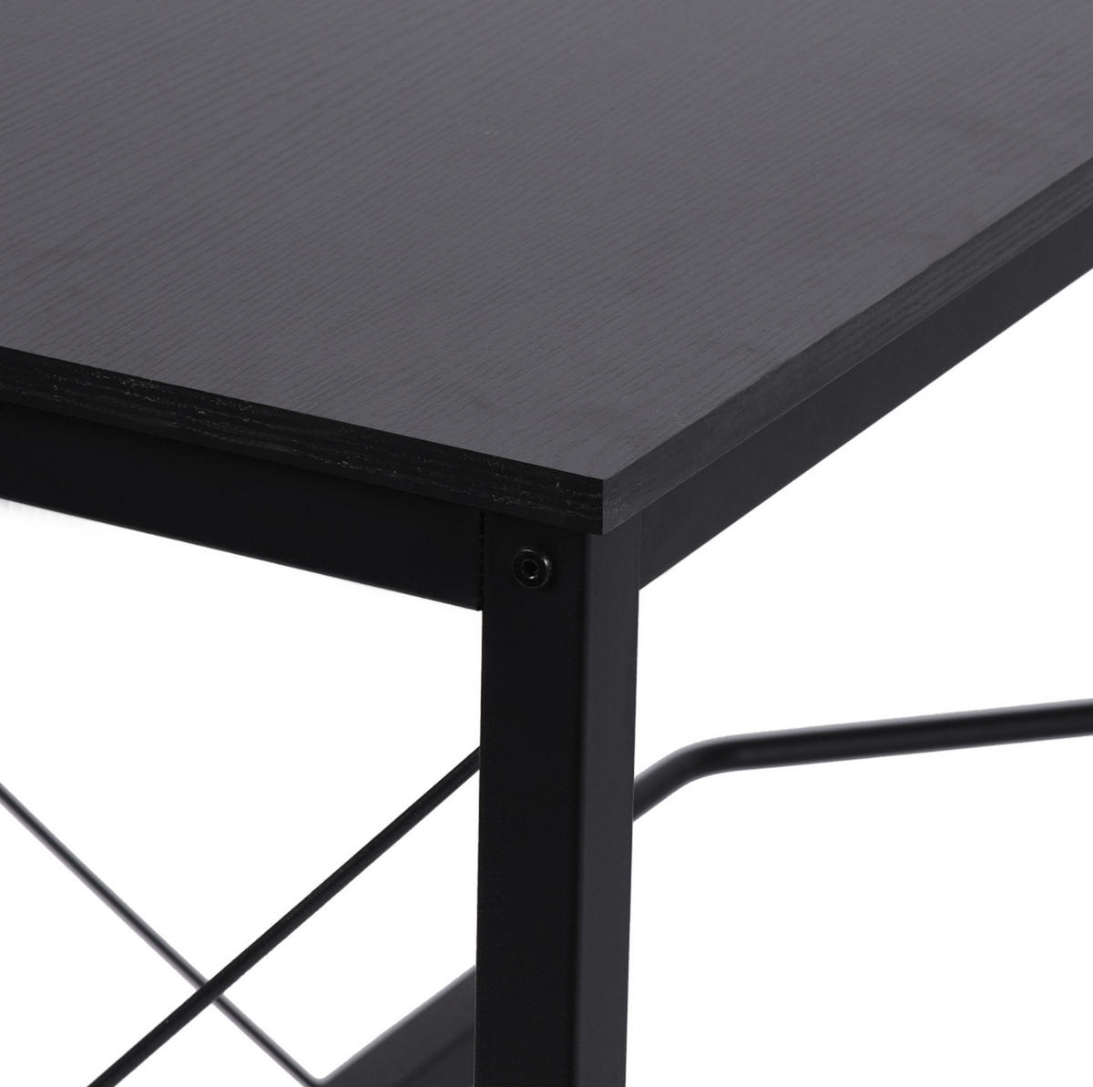 ECKSCHREIBTISCH L-Form 150 x 150 x 76 cm Stahl Schwarz - Schwarz, Metall (150/150/76cm) - Meubliv