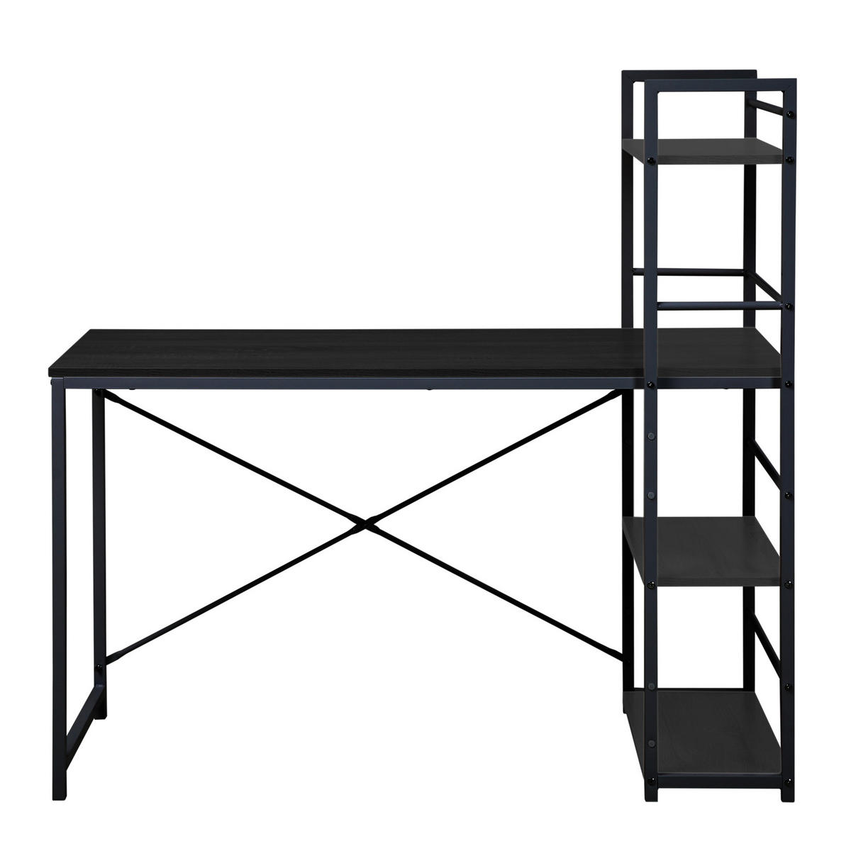 SCHREIBTISCH Schwarz 52/120/72 cm - Schwarz, Holzwerkstoff (120/52/72cm) - Mobili Rebecca