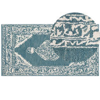 KURZFLOR-TEPPICH Gevas 150/80 cm - Blau, Textil (80/150cm) - Beliani