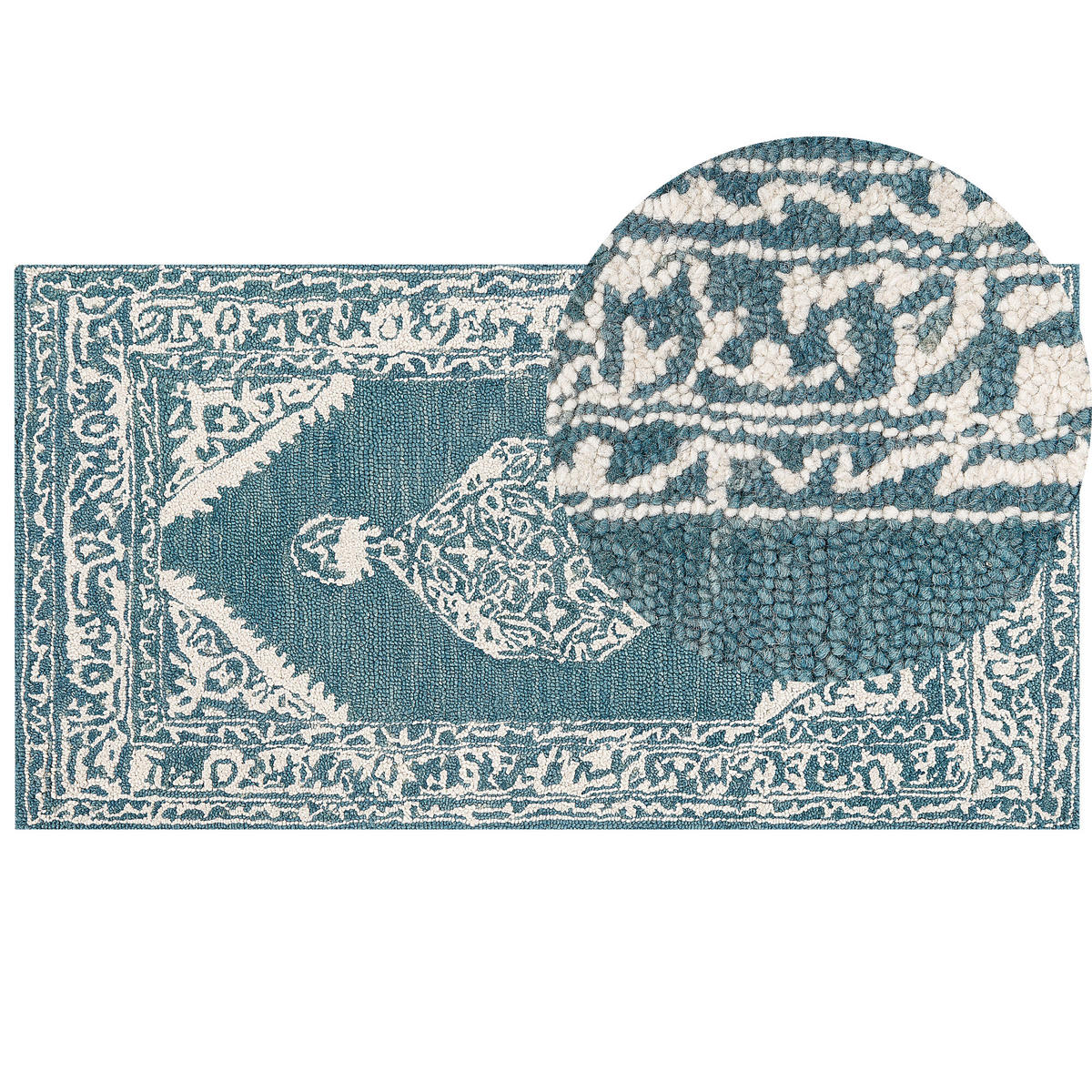 KURZFLOR-TEPPICH Gevas 150/80 cm - Blau, Textil (80/150cm) - Beliani