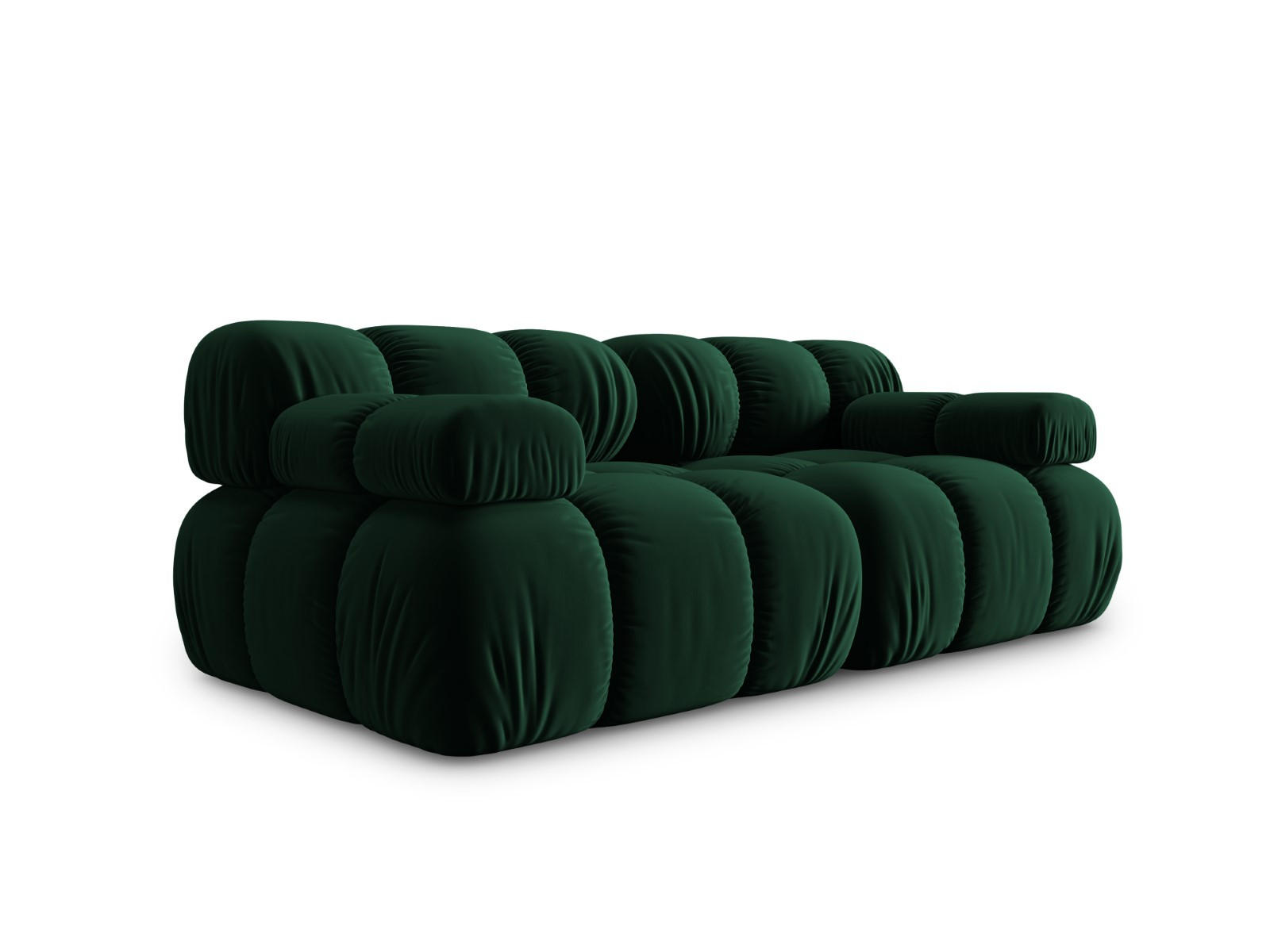 MODULARES-SOFA Bellis aus Samt flaschengrün 2 Sitzplätze - Grün, Textil (94/63/188cm) - Micadoni