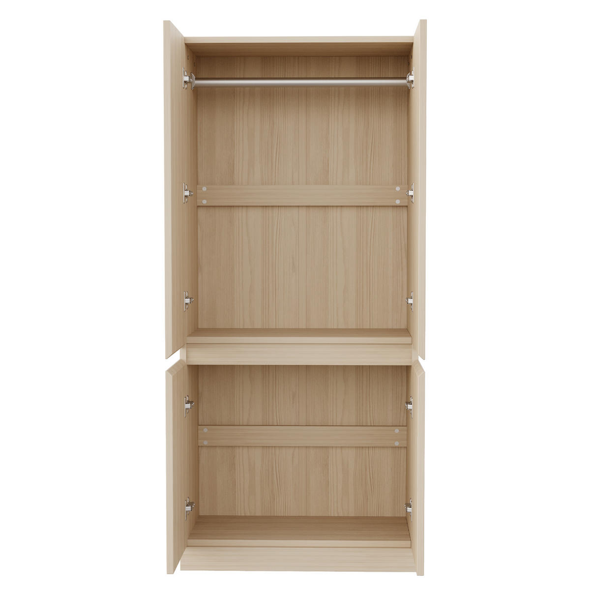 KLEIDERSCHRANK 70/40/170 cm mit 2 Drehtüren in Holzfarbe - Naturfarben, Holz (70/170/40cm) - BEAOK