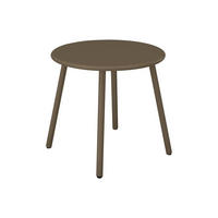 GARTENBEISTELLTISCH - 1 -Sitzer - Stahl - taupe - MIRMANDE - Braun, Metall (50/50/44.5cm) - Vente-Unique