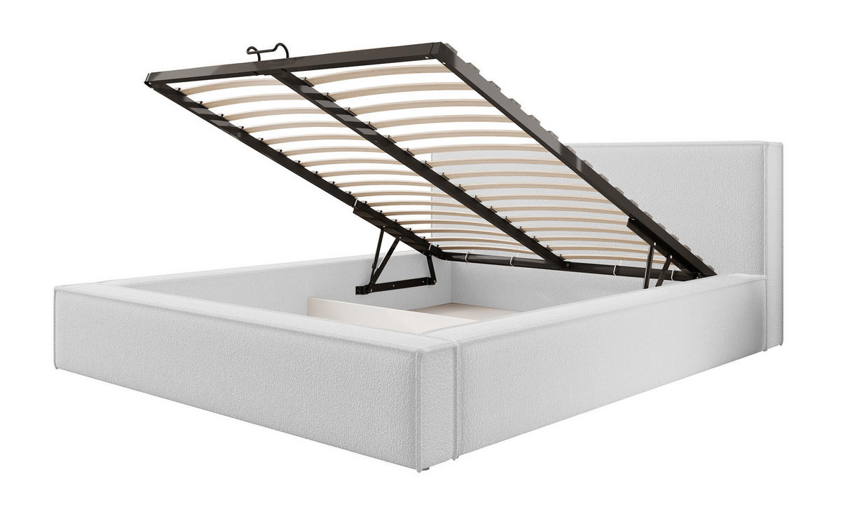 POLSTERBETT Bocalio Hellgrau Boucle 160 cm - Hellgrau, Textil (160/200cm) - Selsey