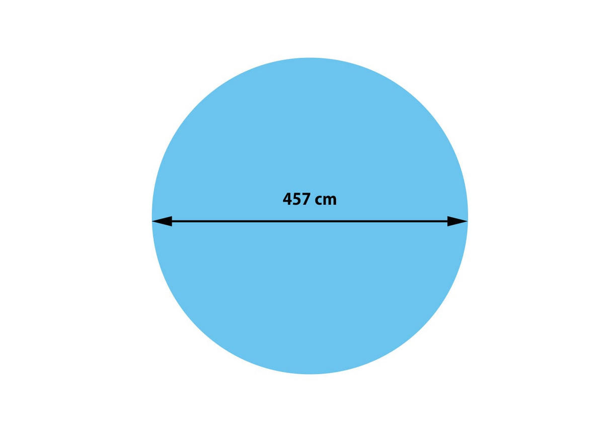POOLABDECKUNG HxBxT 0,04x457x457cm rund 4,57m blau Stärke: 400 µm - Blau, Kunststoff (457/457cm) - PROREGAL