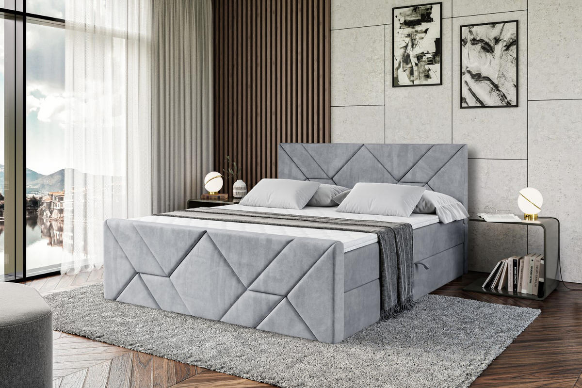 BOXBETT BARWA-Z - 120x200 cm - H3 - Grau - Grau, Holzwerkstoff (120/200cm) - ALTDECOR