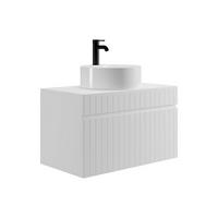 EINZELWASCHTISCH - 80cm x 46cm - MDF - weiß - SATARA - Weiß, Holz (80/46/46cm) - Vente-Unique