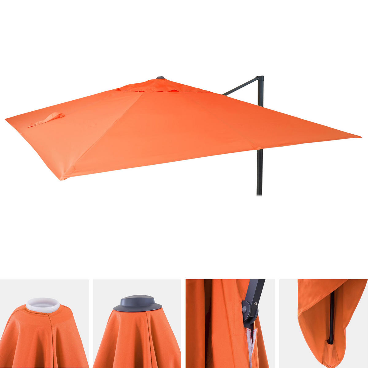 ERSATZ-BEZUG FÜR SCHIRM Orange - Orange, Textil (295/395cm) - MCW