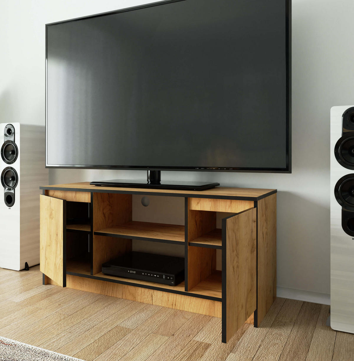 TV-ELEMENT Eichefarben 120x40x55 cm - Eichefarben, Holzwerkstoff (120/55/40cm) - Akord