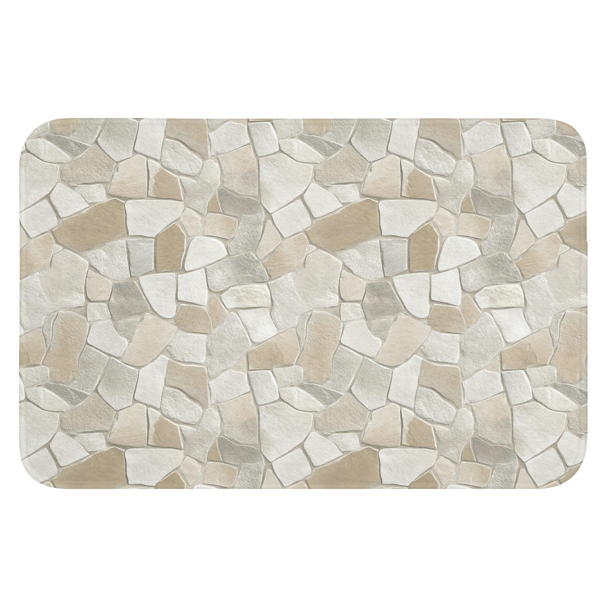 TEPIH ZA KUPAONICU Kamenje 60x40 cm - bež/krem, tekstil/plastika (60/40cm) - OnlyWow