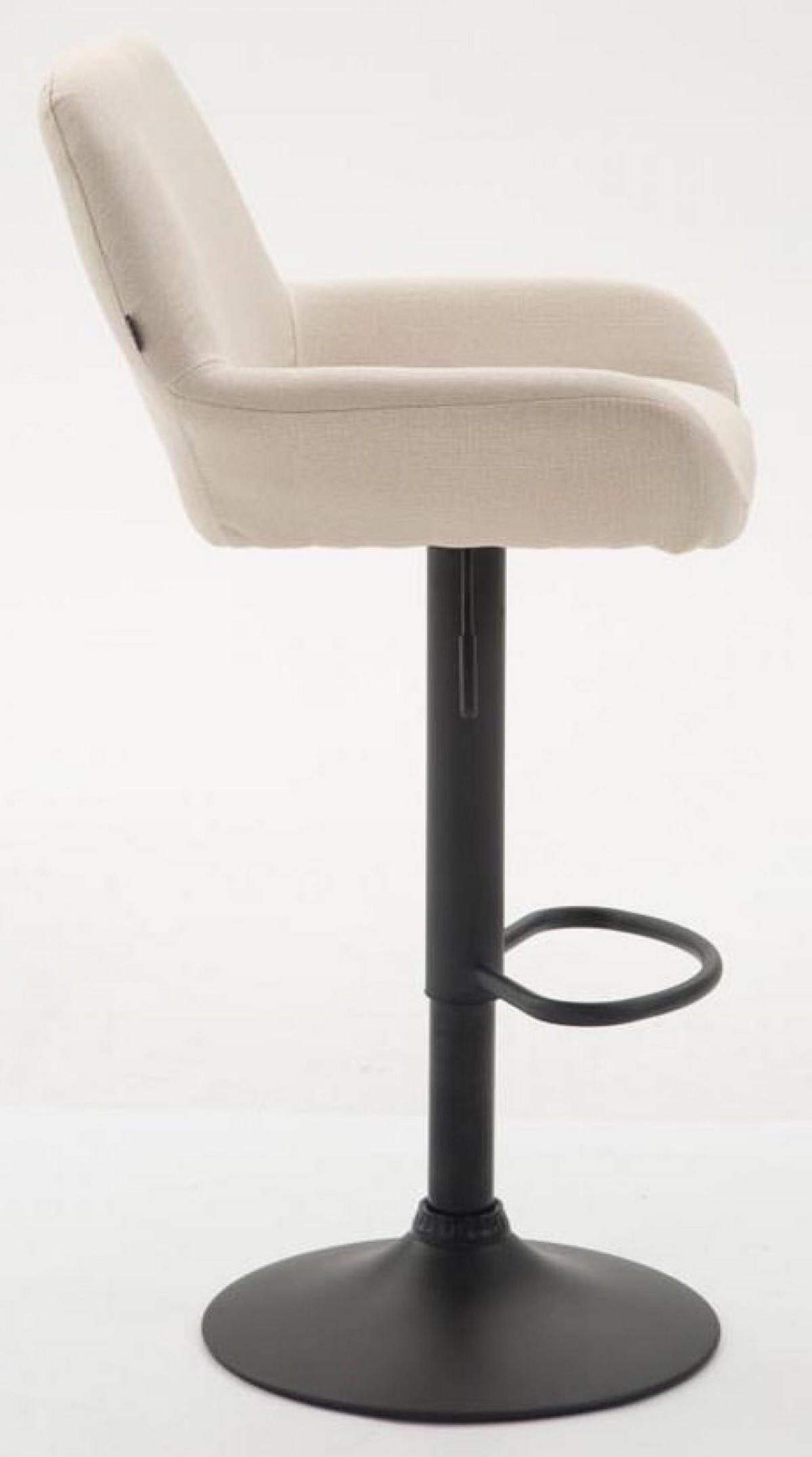 BARHOCKER 2er Set Stoff creme - Creme/Schwarz, Textil/Metall (51/89/52cm) - CLP