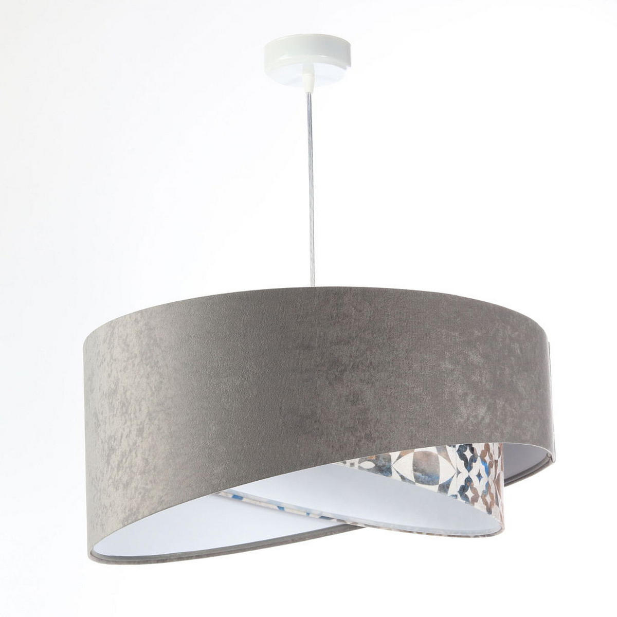 HÄNGELEUCHTE Grau 50/23 cm - Weiß, Kunststoff (50/1/23cm) - ONZENO