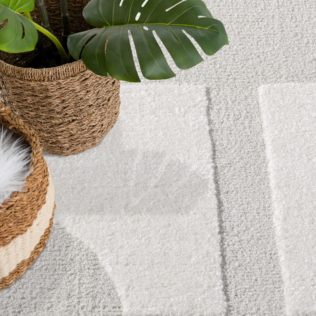 Thumbnail - carpet city Kurzflor-Teppich, Creme, Textil, Grafikmuster, Rechteckig, 120x170 cm, Oeko-Tex® Standard 100, für Fußbodenh...