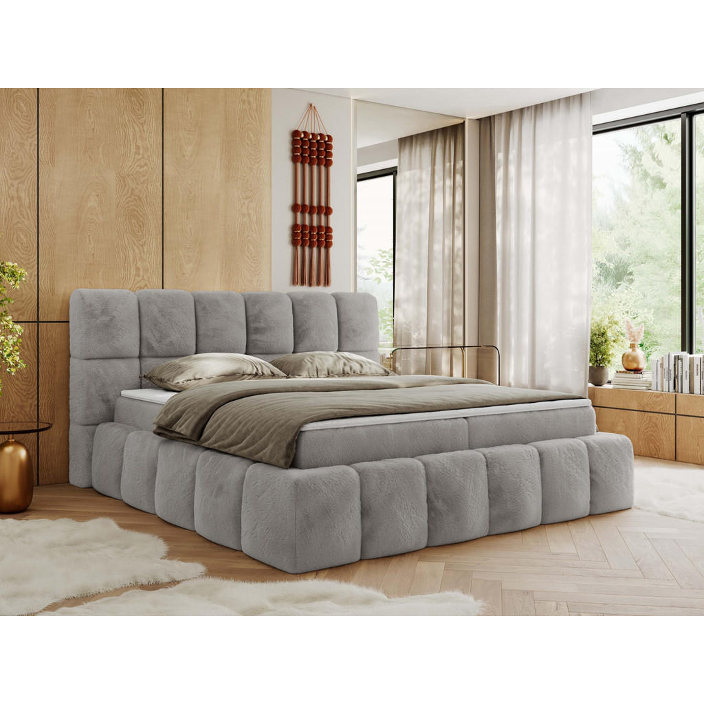 Thumbnail - MKS Boxbett, Hellgrau, Textil, 2-Sitzer, H4, 7-Zonen, Rechteckig, 140x200 cm, Oeko-Tex®, Schlafzimmer, Betten, Boxspring...