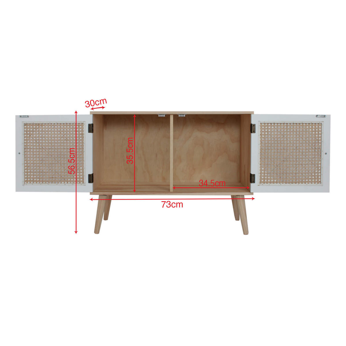 SIDEBOARD Braun 30/73/57 cm - Braun, Holzwerkstoff (30/57/73cm) - Mobili Rebecca