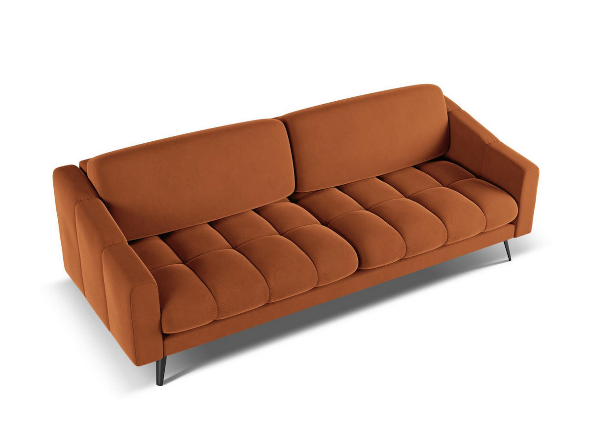 ECKSOFA mit Schlaffunktion Chenille Stoff Blau - Blau/Schwarz, Textil/Metall (162/242cm) - Makamii