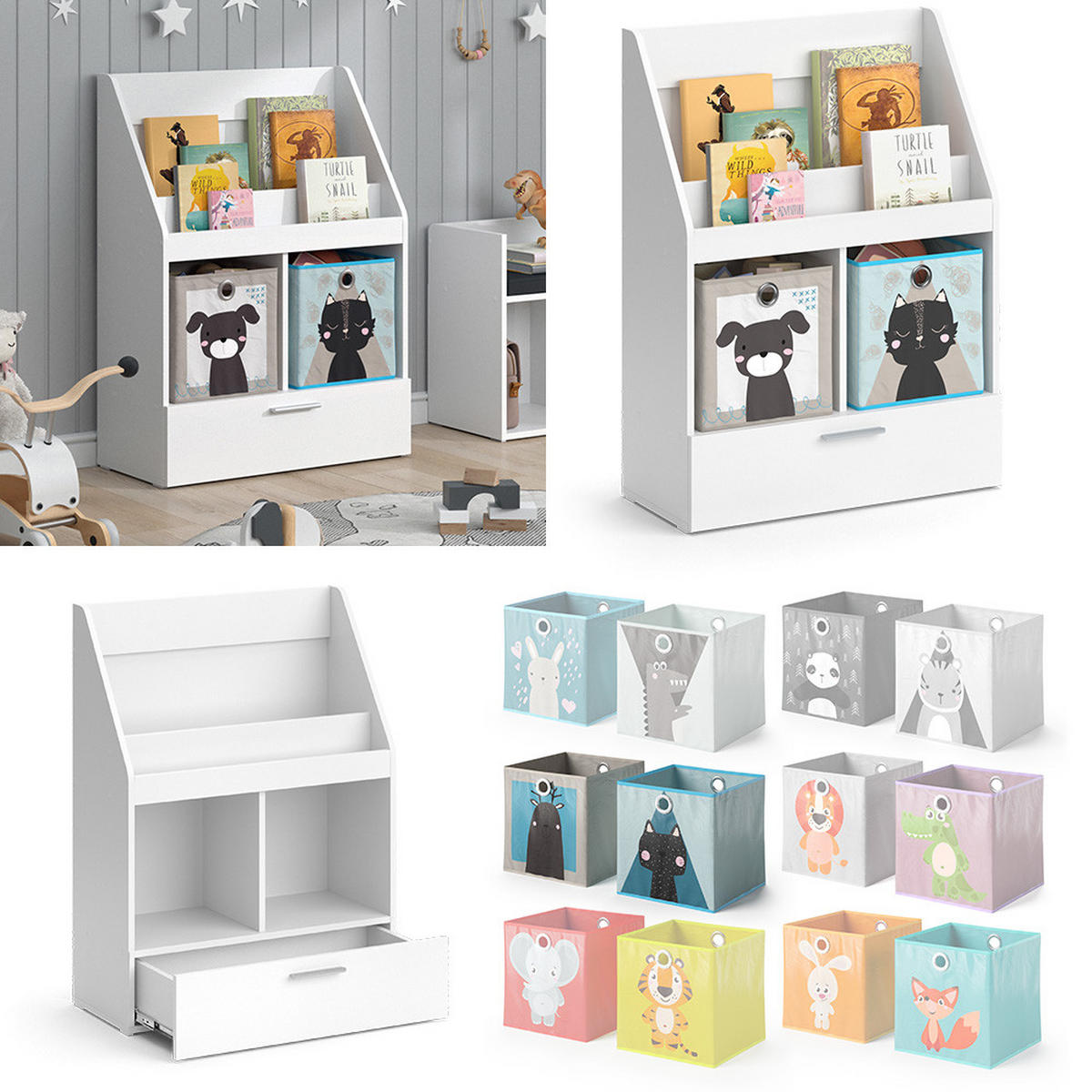 DĚTSKÁ POLIČKA Luigi Bílá - bílá, kompozitní dřevo (72/96.2/31.2cm) - Vicco