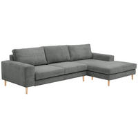 SOFA mit Longchair rechts Kaylynn Cordstoff anthrazit - Anthrazit, Kunststoff (175/294cm) - 58aufmkessel