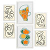 POSTER Set Mit 6 Deformierte Vase, abstraktes Blumenmuster Größe A3 & A4 Weißer Rahmen - Weiß, Papier (29.7/1cm) - Nacnic