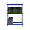 REIFENREGAL Tiger 180x130x50 cm bis zu 12 Reifen auf 2 Ebenen + Ablage Blau - Blau, Metall (130/180/50cm) - PROREGAL