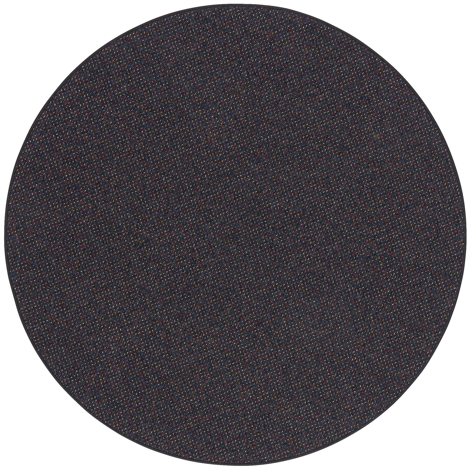 SCHLINGEN TEPPICH ALMA MELIERT RUND - Schwarz, Textil (200/200cm) - Snapstyle