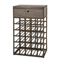 WEINSCHRANK Ferrobraun 35/54/85 cm - Braun, Metall (54/85/35cm) - Hoyz Collection