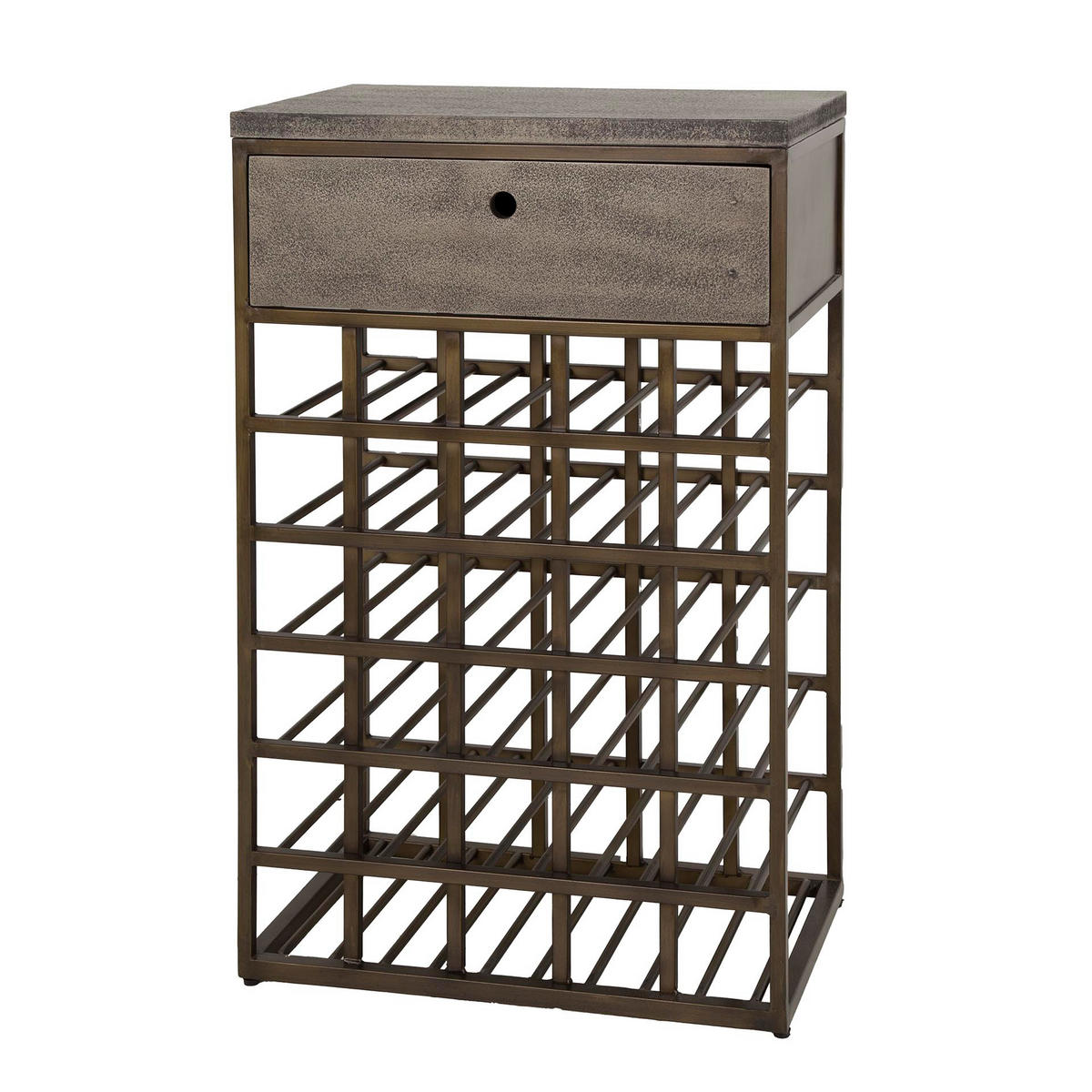 WEINSCHRANK Ferrobraun 35/54/85 cm - Braun, Metall (54/85/35cm) - Hoyz Collection