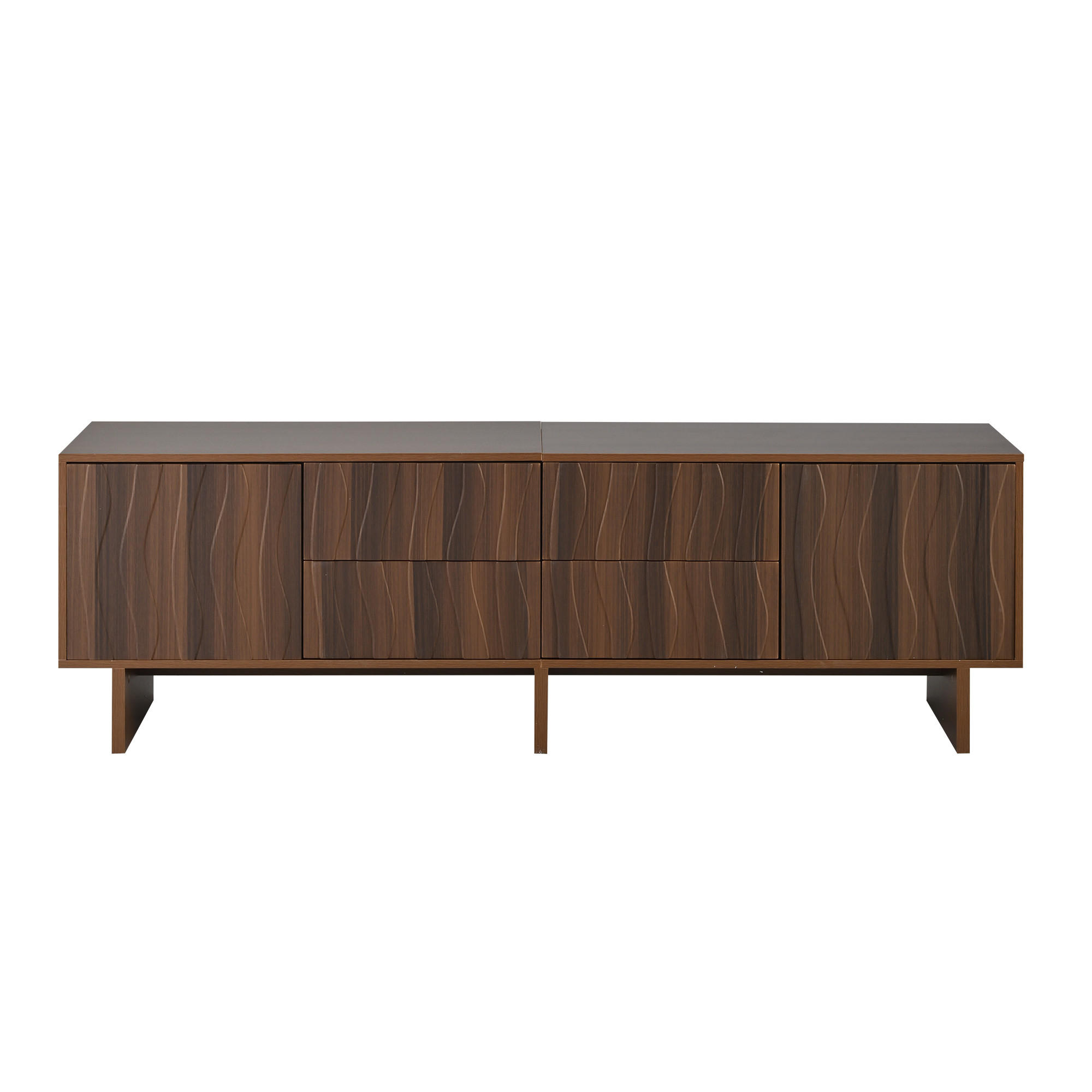TV-SCHRANK 180/40/56 cm Nussbaum dunkel mit 4 Schubladen und 2 Türen - Nussbaumfarben, Holzwerkstoff (180/56/40cm) - Oxeza