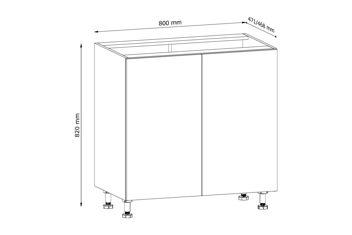 UNTERSCHRANK 80 cm – Nexa D80 – Beige - Beige, Holzwerkstoff (80/82/47cm) - ROYAL24_MARKT