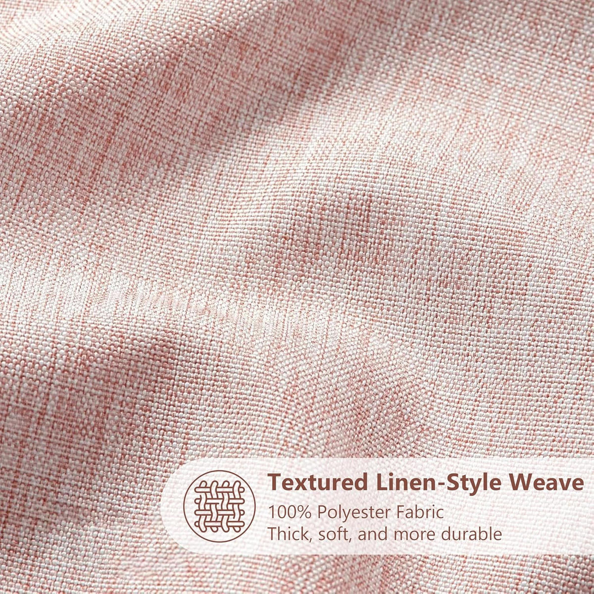 DUSCHVORHANG Rosa Leinen Polyester wasserdicht schimmelresistent mit Ringen für Dusche - Pink, Textil (200/180cm) - MCBOSON