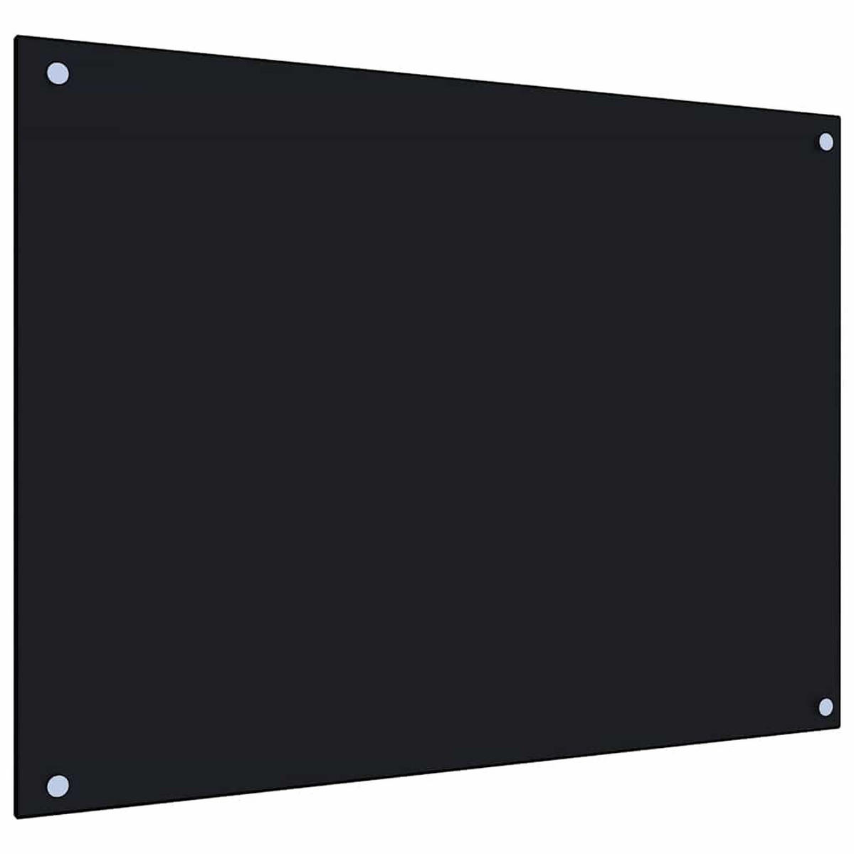 KÜCHENRÜCKWAND Glas 80x60 cm Schwarz Wand-Spritzschutz - Schwarz, Glas (80/60/0.6cm) - DELUKE