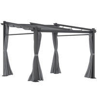 PERGOLA, inklusive Befestigungsmaterial, ausziehbares Dach, 2.,97 m x 2,95 m x 2,3 m, Dunkelgrau - Dunkelgrau, Metall (297/230/295cm)