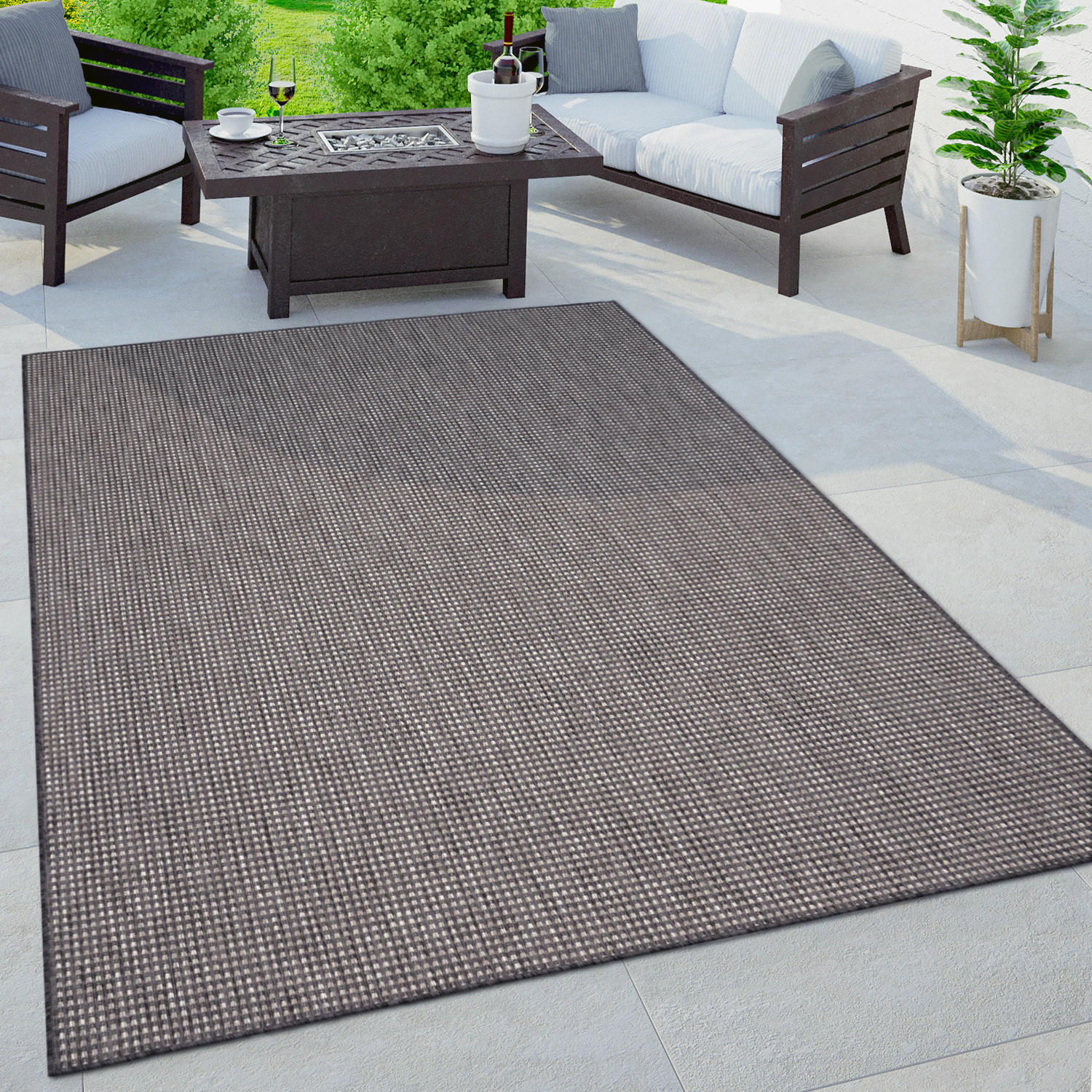 OUTDOORTEPPICH 240/340 cm Napoli 777 - Anthrazit, Textil (240/340cm) - Paco Home