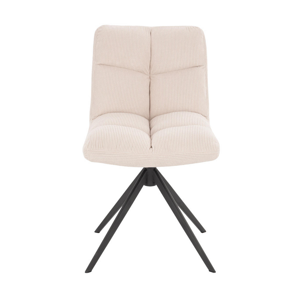 ESSZIMMERSTUHL NODA - Farbe: Beige, Menge: 2 - Creme, Textil/Metall (61/84/47cm) - Home Deluxe