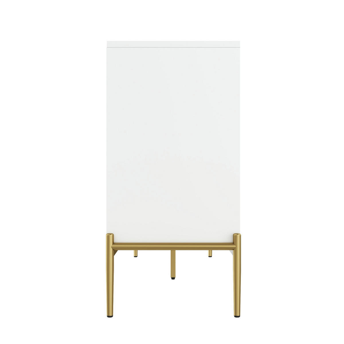SIDEBOARD in Weiß und Gold Anrichte mit 4 Türen und Metallgriffen für Wohnzimmer, Flur und Esszimmer, B162/T40/H80 cm - Goldfarben/Weiß, Holzwerkstoff/Metall (162/80/40cm) - STILVORA