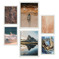 POSTER Set Mit 6 Kroatien Wandbild A3 & A4 Weißer Rahmen - Weiß, Papier (29/3cm) - Nacnic