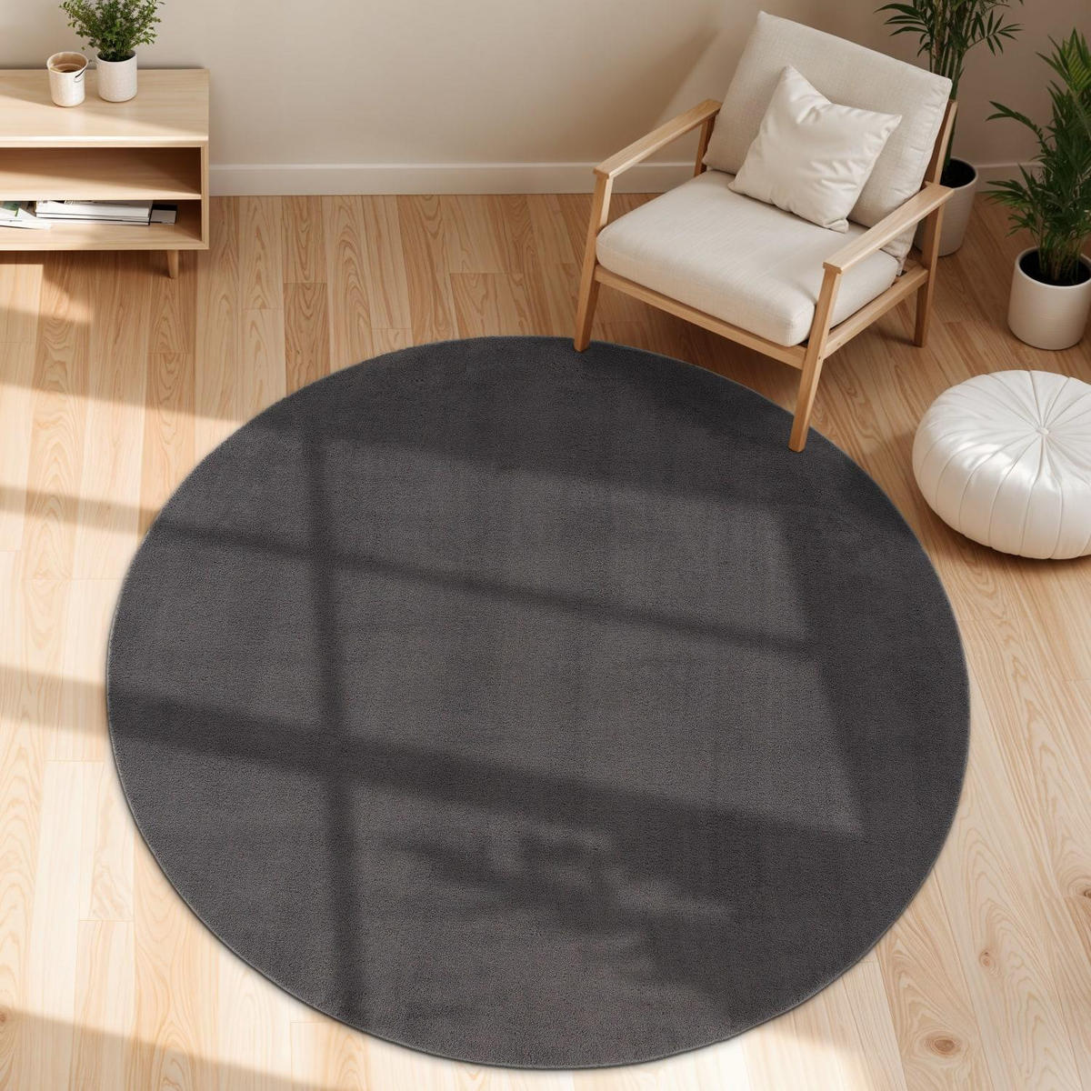 KURZFLORTEPPICH 200/200 cm Cadiz 630 - Anthrazit, Kunststoff (200/200cm) - Paco Home