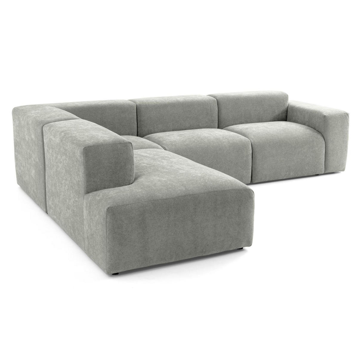 4-SITZER modulares Ecksofa HEAVEN SET 2 Links, Breite 300 cm Webstoff Grau - Schwarz/Grau, Holz/Kunststoff (300/245cm) - Muffo