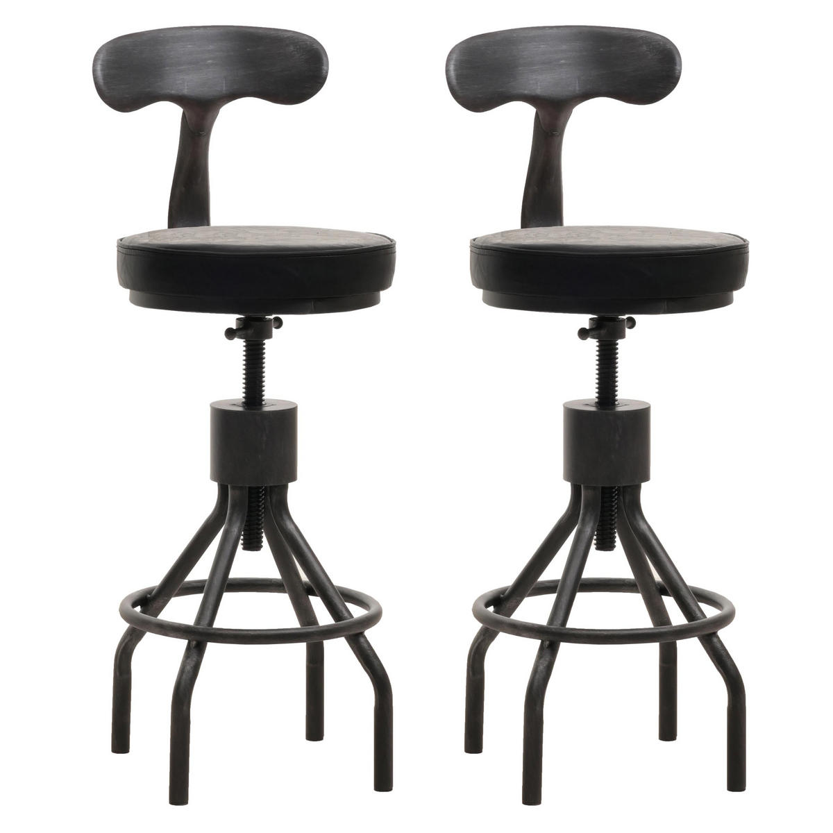 BARHOCKER Schwarz 2er-Set - Schwarz, Textil (41/108/47cm) - MCW