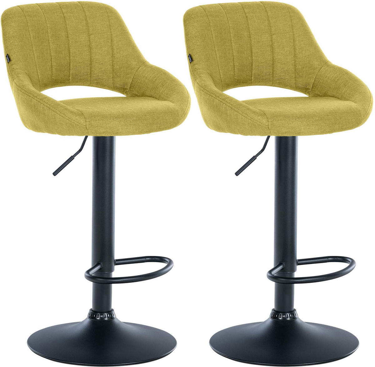 BARHOCKER 2er Set Stoff grün - Grün, Textil (47/85/48cm) - CLP