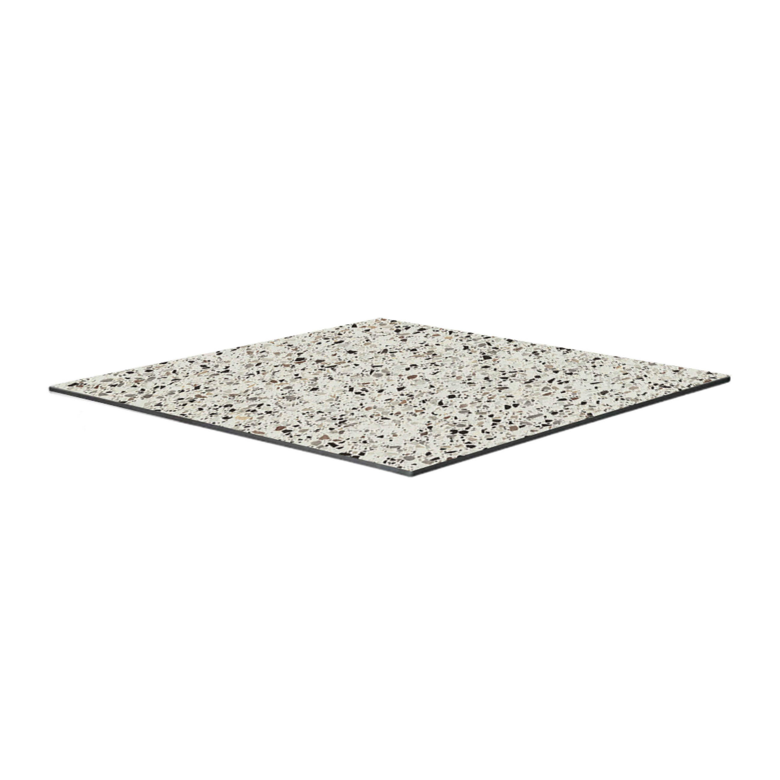 TISCHPLATTE 60 x 60 cm, Terrazzo - Weiß, Holzwerkstoff (60/60/1.25cm) - Oviala