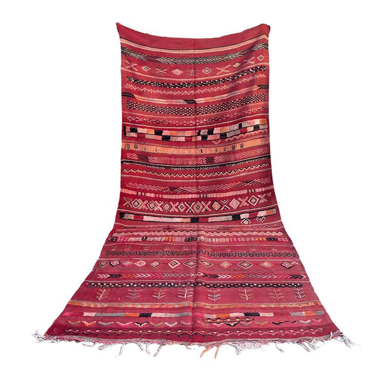 BERBERTEPPICH aus reiner Wolle 169x 364 cm - Rot, Naturmaterialien (169/364cm) - AFK Living