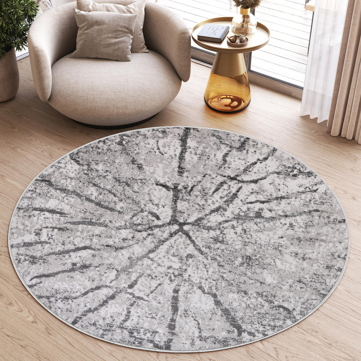 TEPPICH SKY Grau 160/160 cm - Grau, Textil (160/160cm) - Tapiso