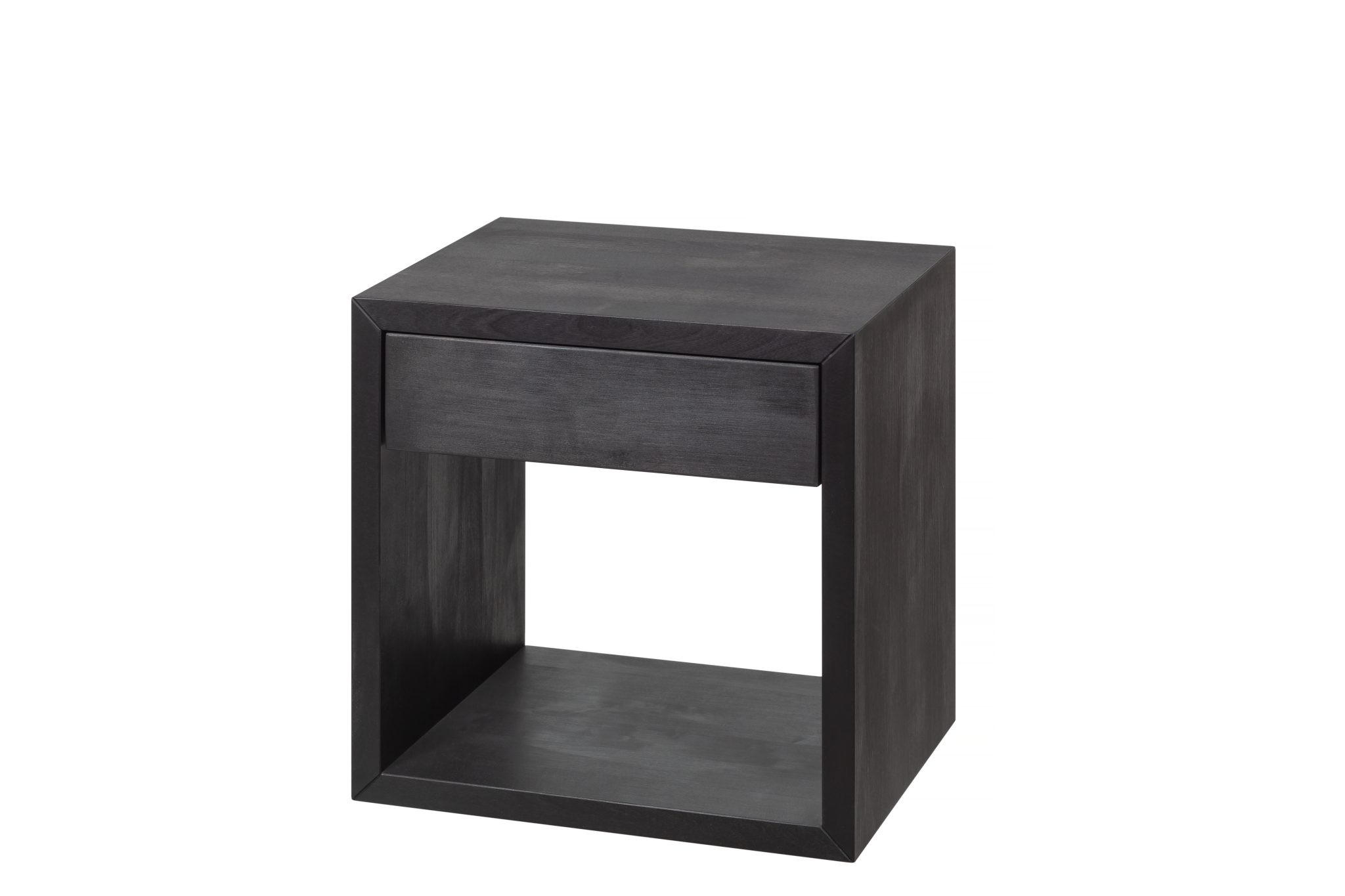 NACHTTISCH Hugo, schwarze Birke, 30/39/39 cm - Schwarz, Holz (39/39/30cm) - WOODEK