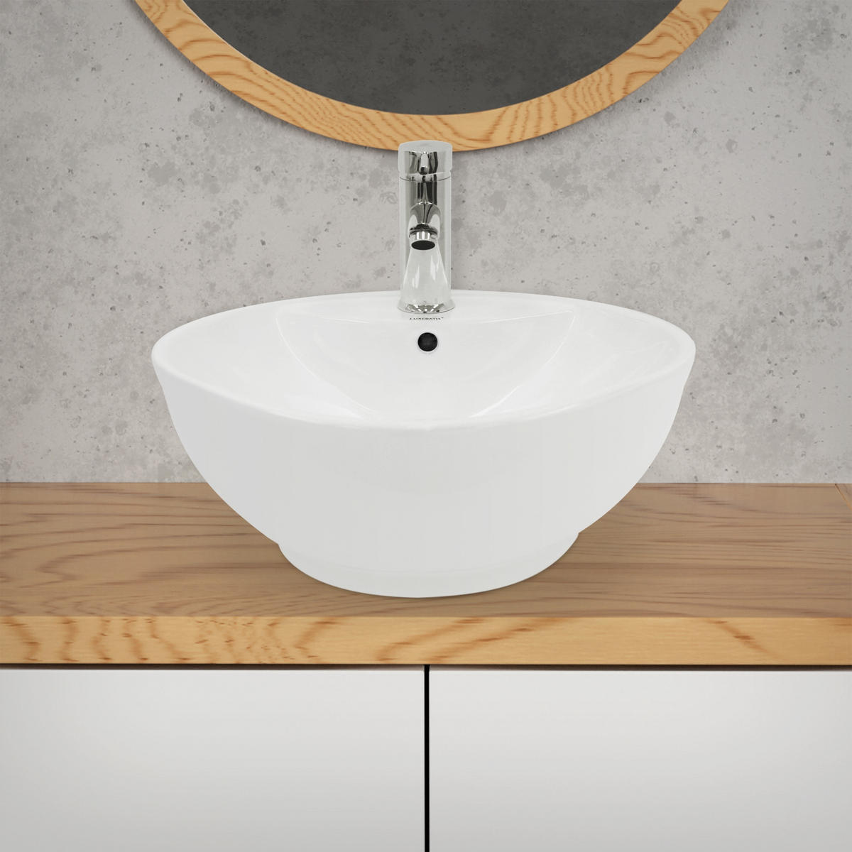 WASCHBECKEN - Weiß, Keramik (45.5/18.5/45.5cm) - ECD-Germany