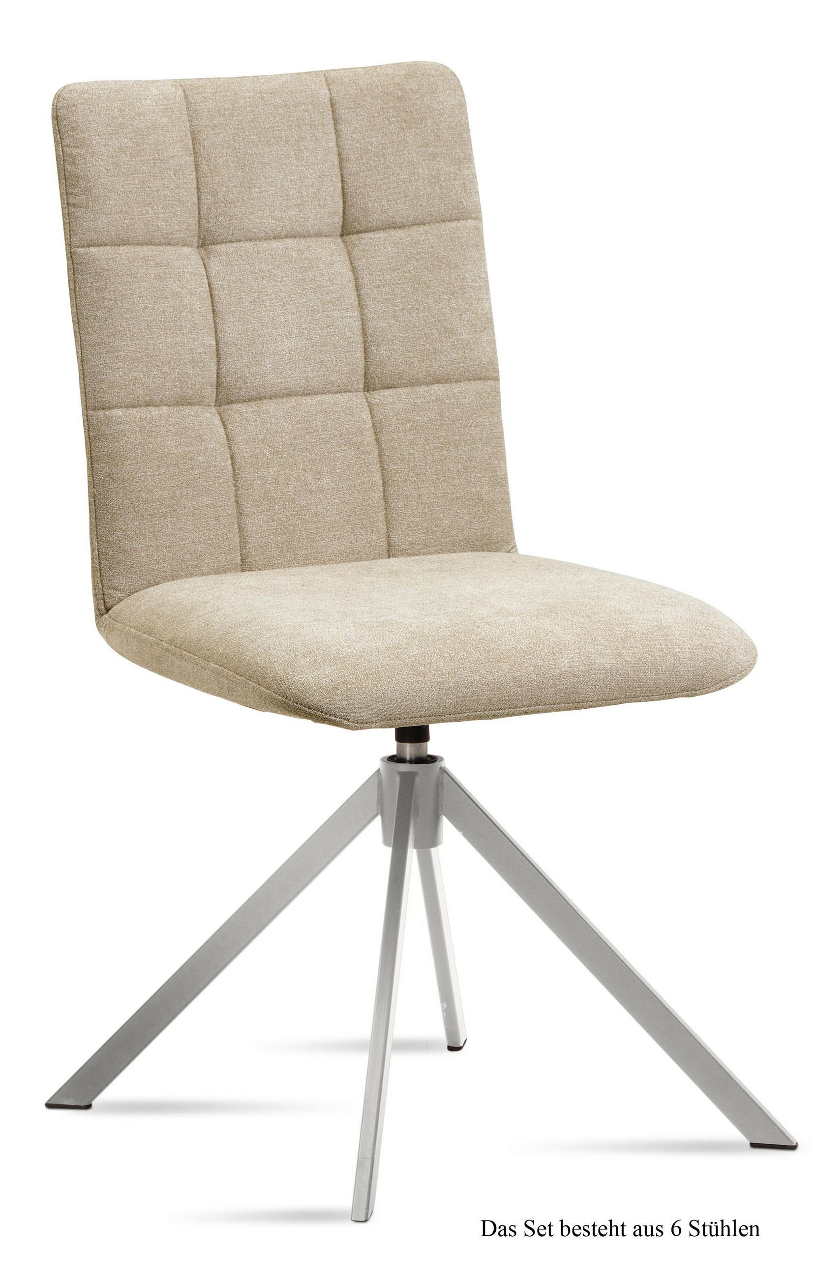 ESSZIMMERSTUHL drehbar (6er-Set) Drucie 47x91x60 Edelstahl/Natur - Edelstahlfarben/Naturfarben, Kunststoff (60/91/47cm) - 58aufmkessel