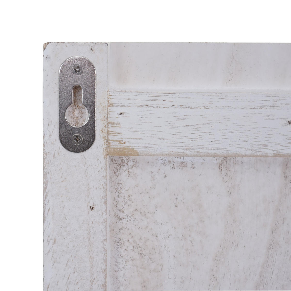 WANDGARDEROBE 91x60x10cm 6 Haken Weiß shabby - Weiß, Holz (60/91/10cm) - BERLINLODGE